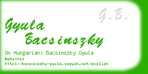 gyula bacsinszky business card